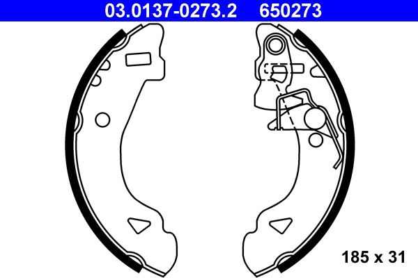 ATE 03.0137-0273.2 Brake shoe set