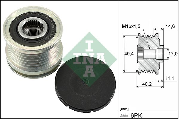 SCHAEFFLER INA 535 0124 10 Alternator freewheel clutch