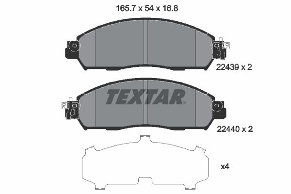 TEXTAR 2243901 Brake pad set, disc brake
