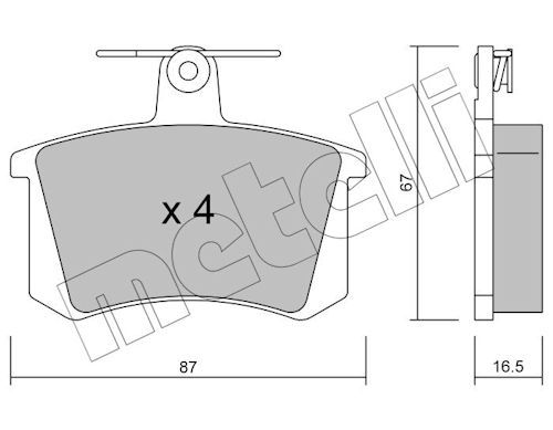 METELLI 22-0048-0 Brake pad set, disc brake