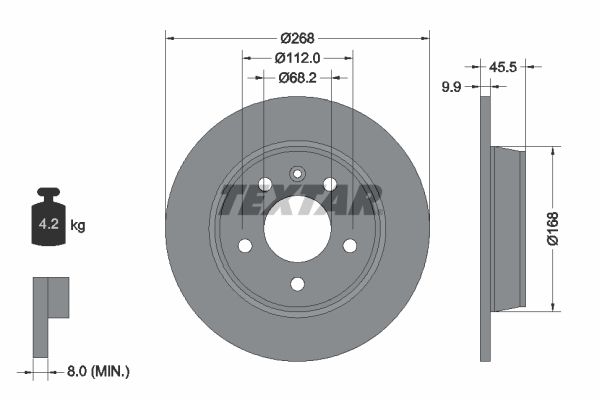 TEXTAR 92074303 Brake disc
