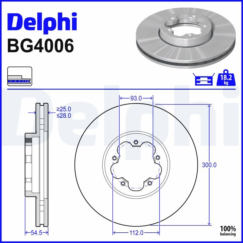 DELPHI BG4006 Brake disc