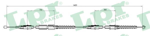 LPR C0552B Cable pull, parking brake