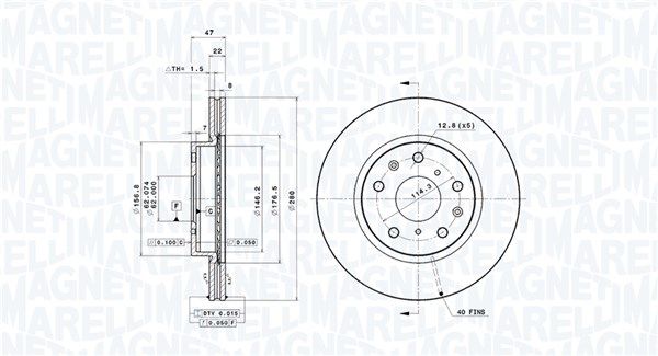 MAGNETI MARELLI 360406070801 Brake disc