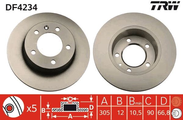 TRW DF4234 Brake disc
