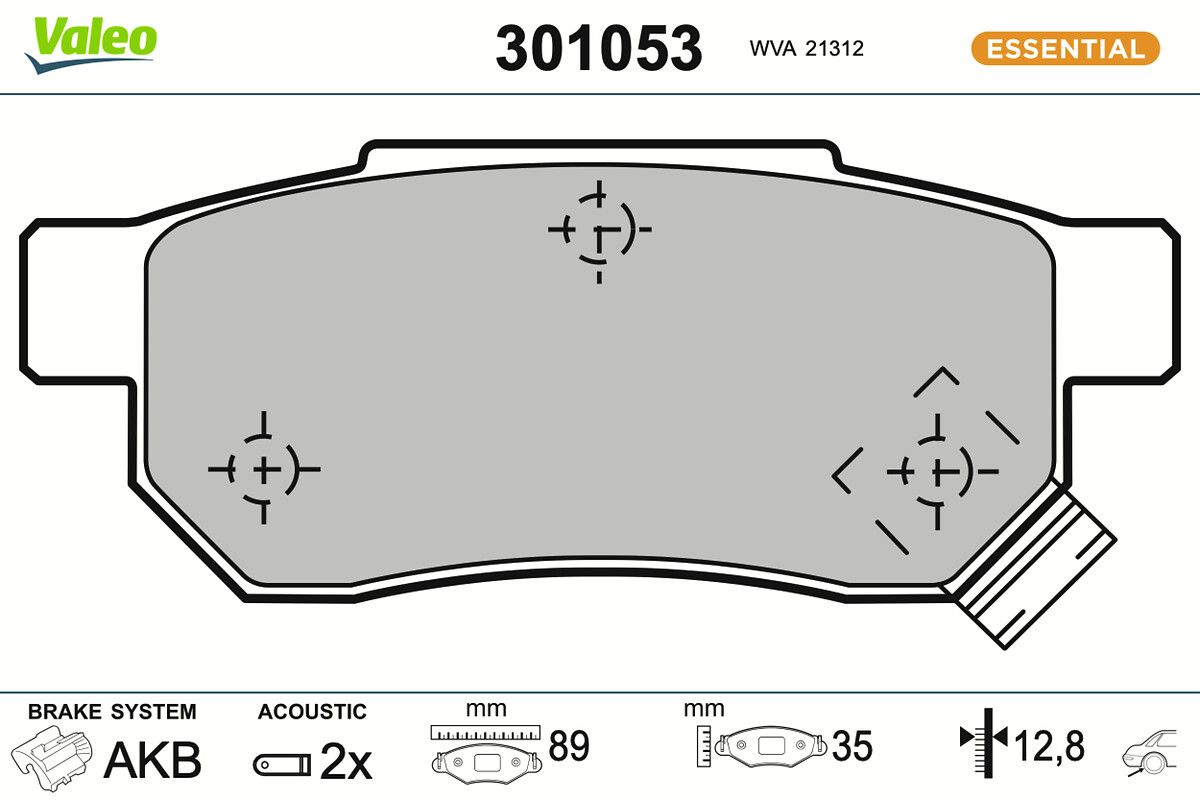 VALEO 301053 Brake pad set, disc brake