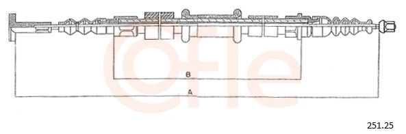 COFLE 92.251.25 Cable pull, parking brake