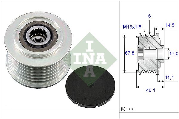 SCHAEFFLER INA 535 0052 10 Alternator freewheel clutch