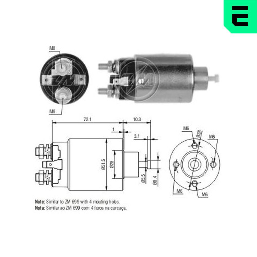 ERA ZM4699 Solenoid switch, starter