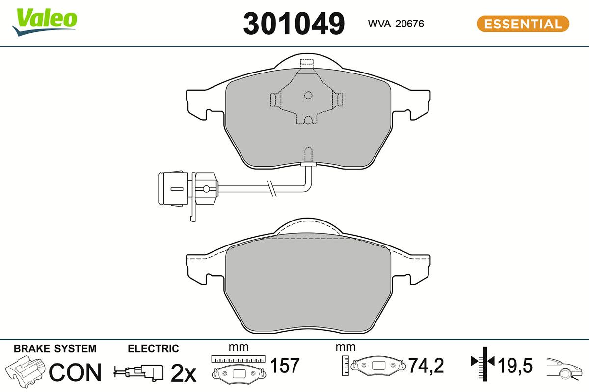 VALEO 301049 Brake pad set, disc brake