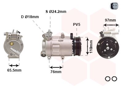 VAN WEZEL 1801K001 Compressor, air conditioning