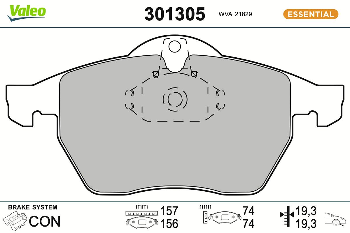 VALEO 301305 Brake pad set, disc brake
