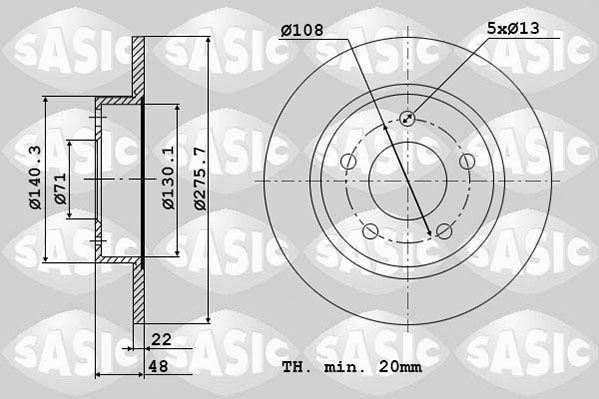 SASIC 2464E74J Brake disc