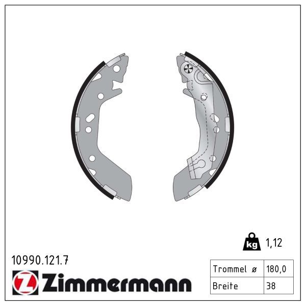 ZIMMERMANN 10990.121.7 Brake shoe set