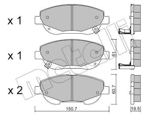 METELLI 22-0879-0 Brake pad set, disc brake
