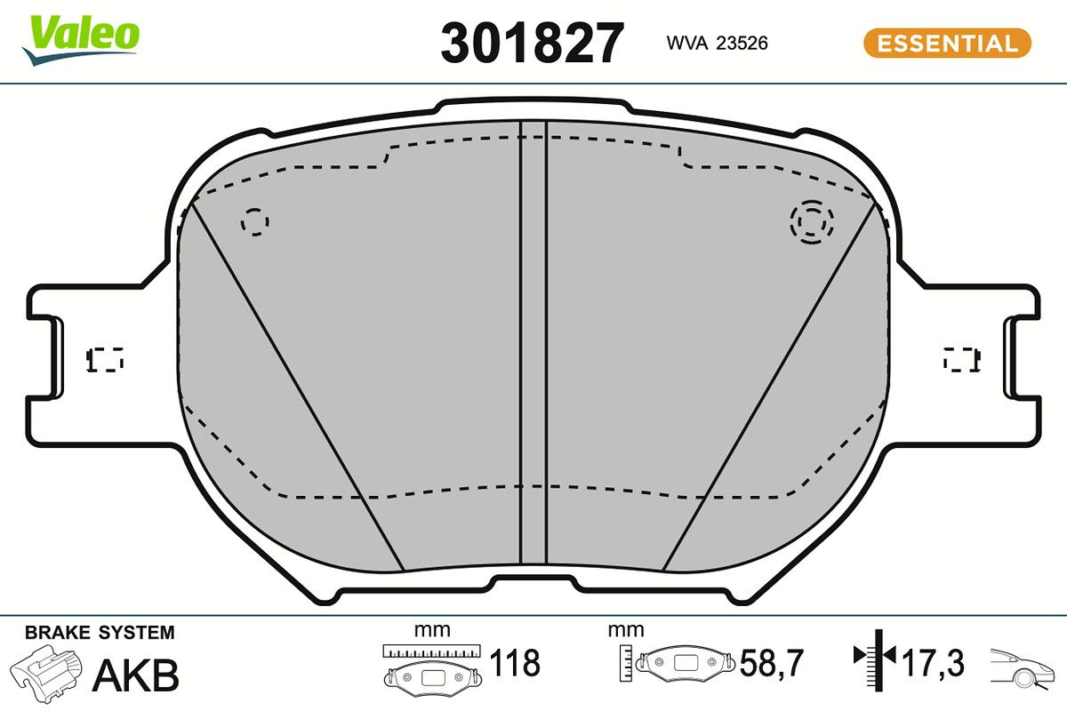 VALEO 301827 Brake pad set, disc brake