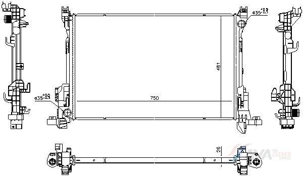 AVA CLEVER CHOICE RT2694 Radiator, engine cooling