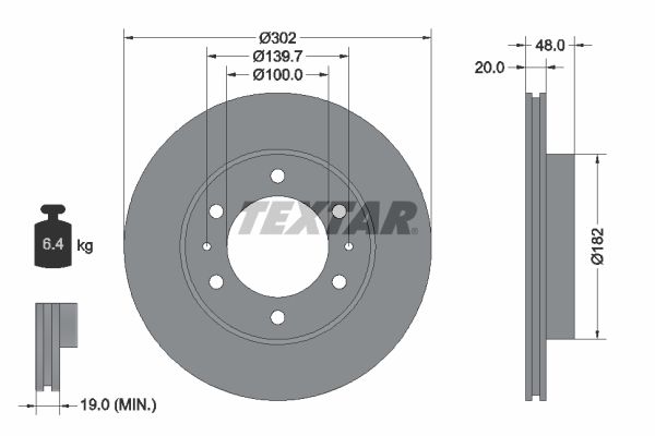 TEXTAR 92080400 Brake disc