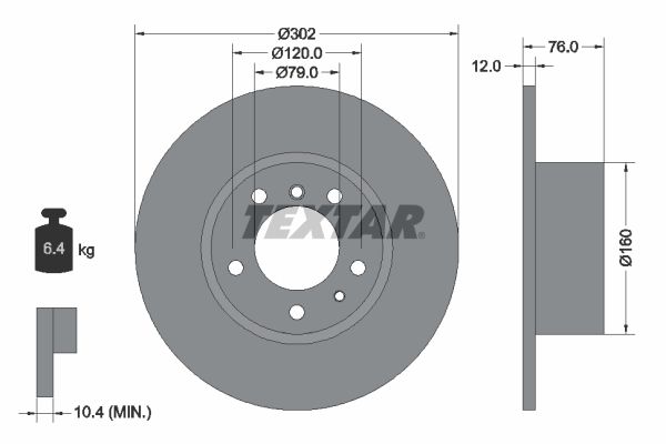 TEXTAR 92042103 Brake disc