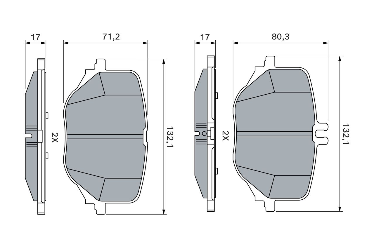 BOSCH 0 986 460 464 Brake pad set, disc brake