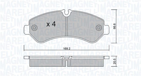 MAGNETI MARELLI 363916061352 Brake pad set, disc brake