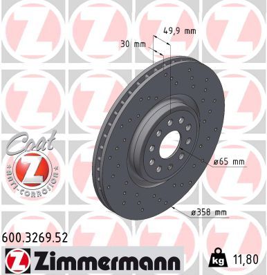 ZIMMERMANN 600.3269.52 Brake disc