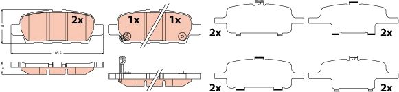 TRW GDB2578 Brake pad set, disc brake