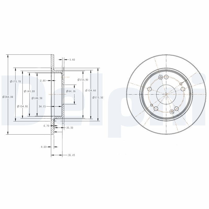 DELPHI BG4118C Brake disc