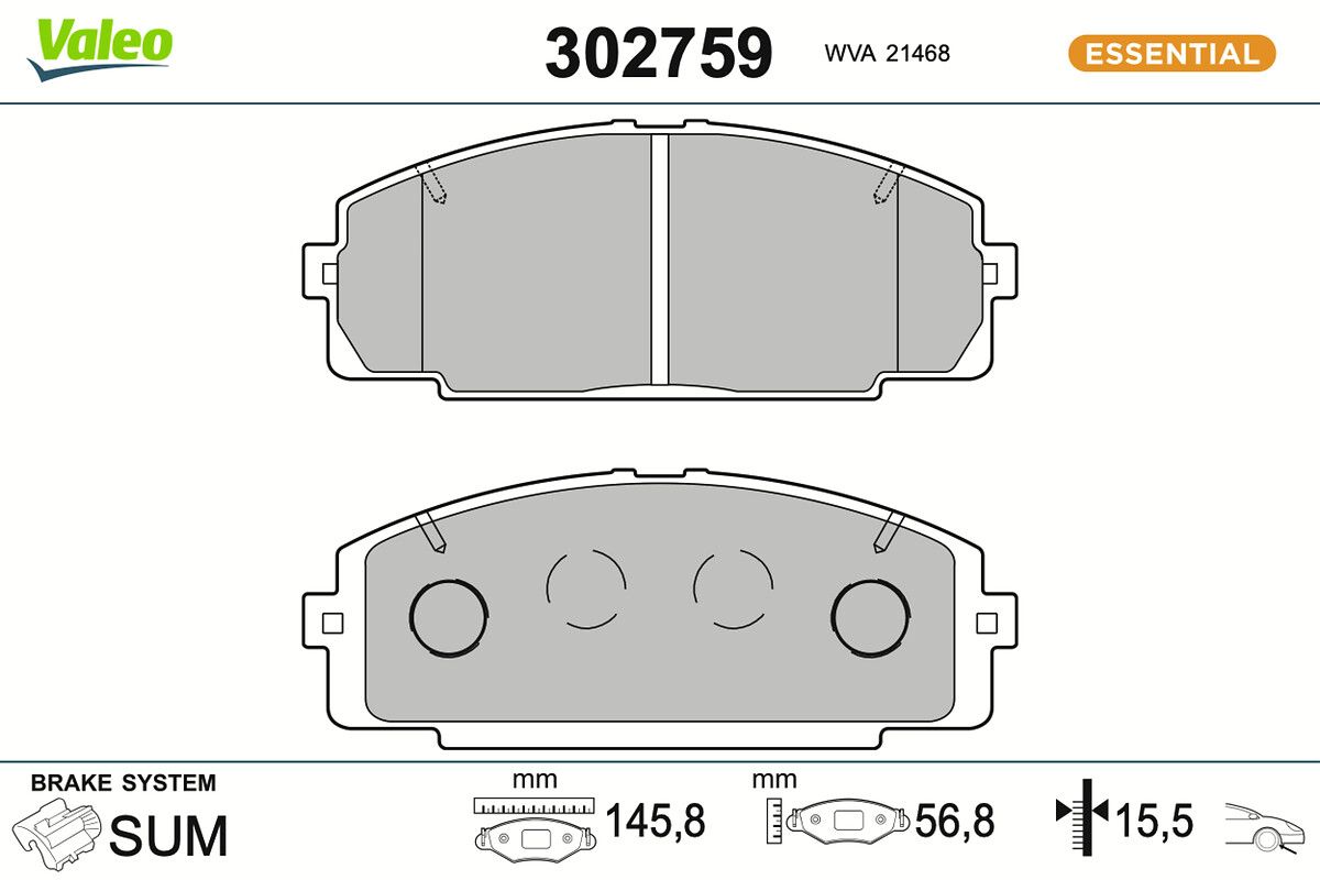 VALEO 302759 Brake pad set, disc brake