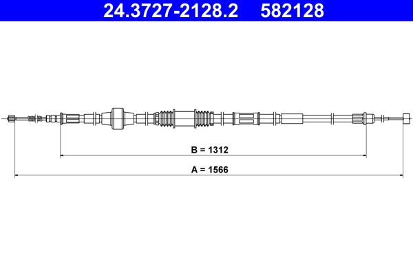 ATE 24.3727-2128.2 Cable pull, parking brake