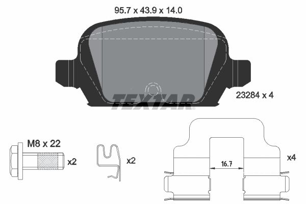 TEXTAR 2328404 Brake pad set, disc brake