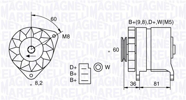 MAGNETI MARELLI 063731227010 Alternator