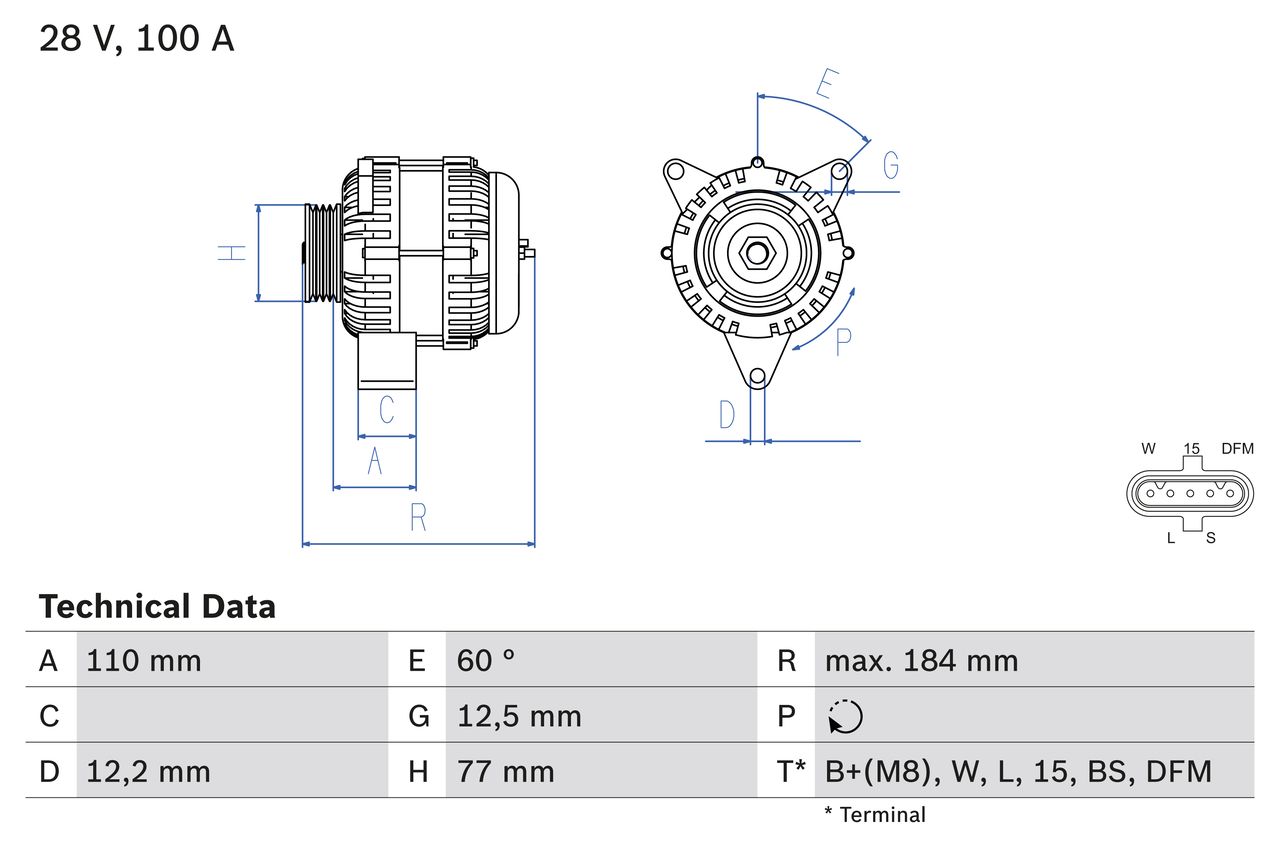 BOSCH 0 986 042 390 Alternator