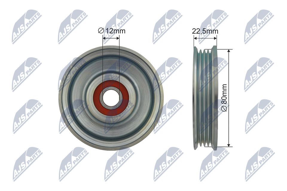 NTY RNK-NS-043 Tensioner pulley, v-ribbed belt