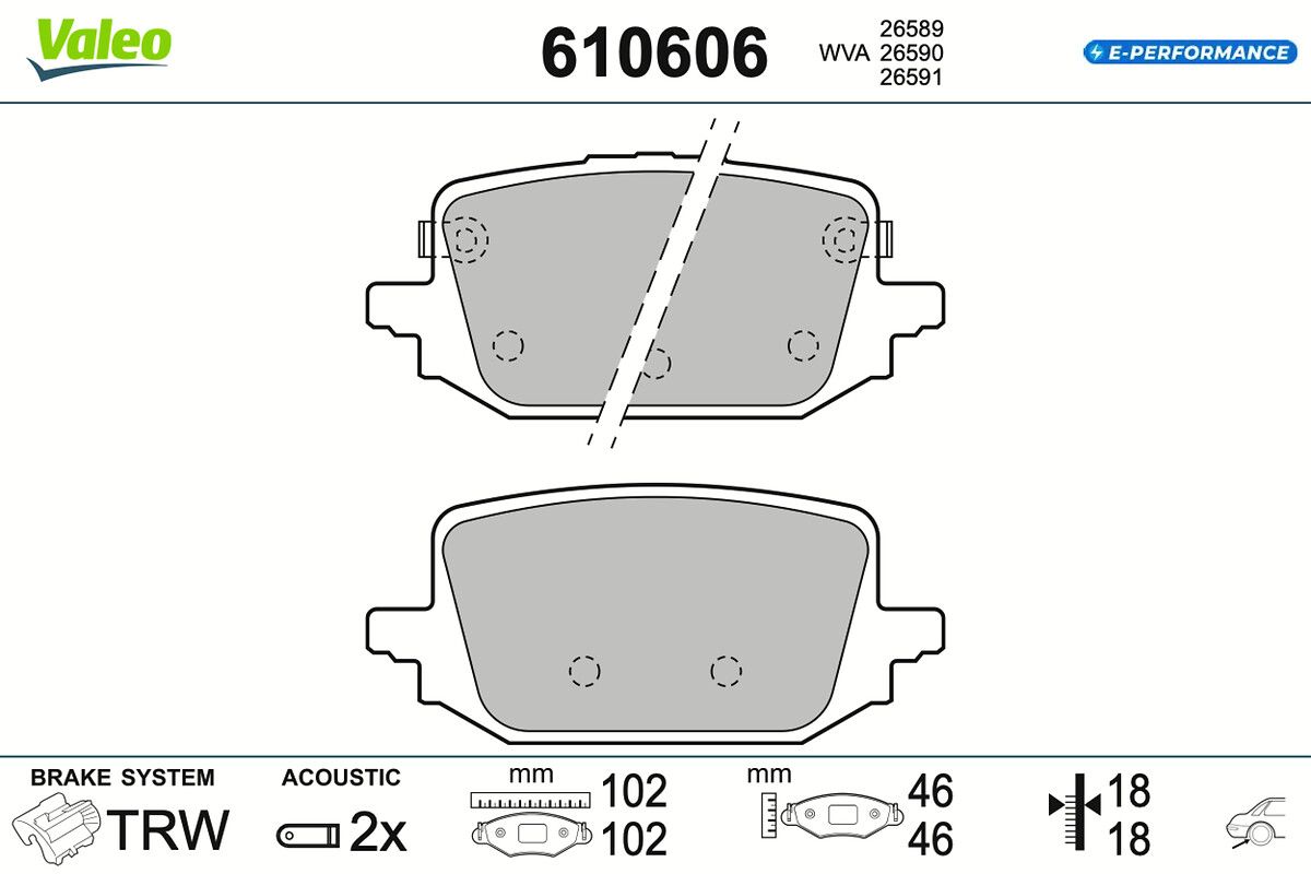 VALEO 610606 Brake pad set, disc brake