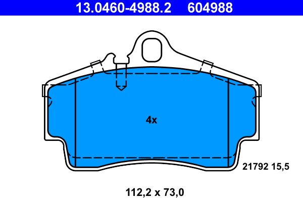 ATE 13.0460-4988.2 Brake pad set, disc brake