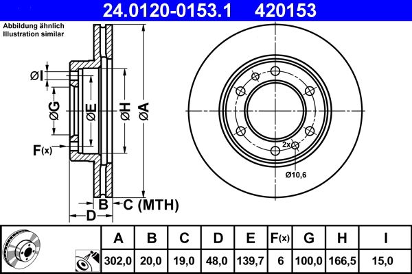 ATE 24.0120-0153.1 Brake disc