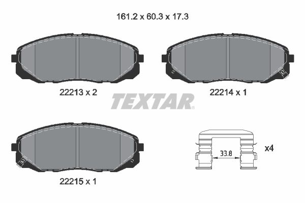 TEXTAR 2221301 Brake pad set, disc brake