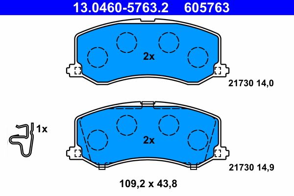 ATE 13.0460-5763.2 Brake pad set, disc brake