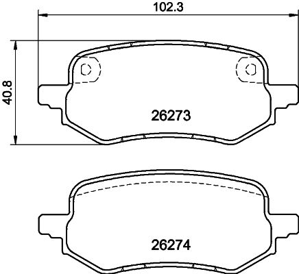 HELLA 8DB 355 040-931 Brake pad set, disc brake