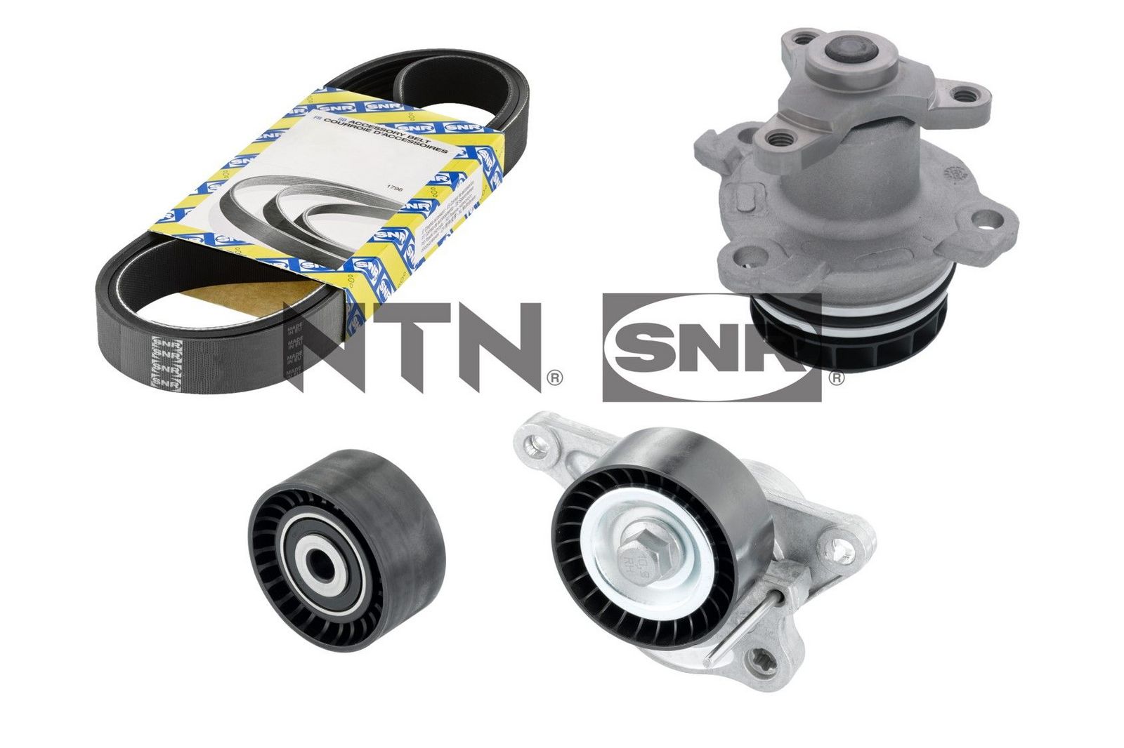 SNR KAP855.180 Water pump + v-ribbed belt kit
