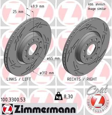 ZIMMERMANN 100.3300.53 Brake disc