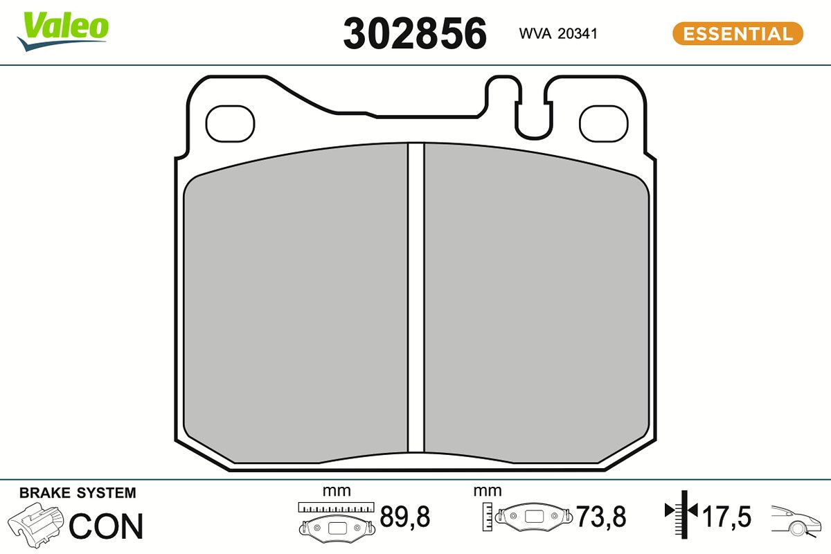 VALEO 302856 Brake pad set, disc brake