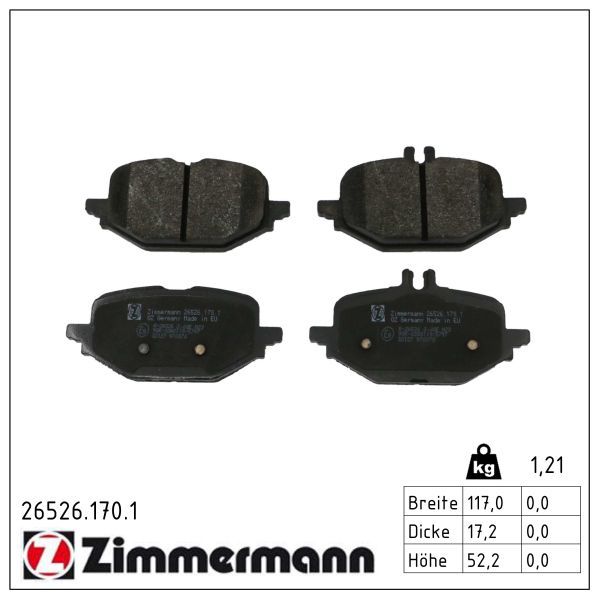 ZIMMERMANN 26526.170.1 Brake pad set, disc brake