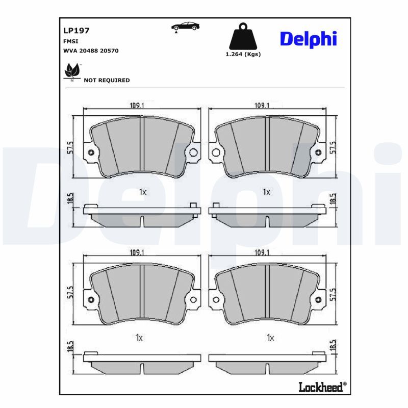 DELPHI LP197 Brake pad set, disc brake