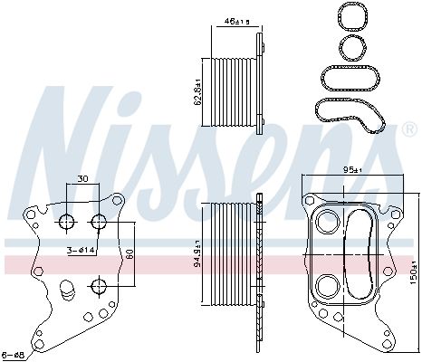 Oil Cooler, engine oil-6