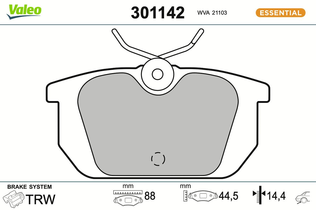 VALEO 301142 Brake pad set, disc brake