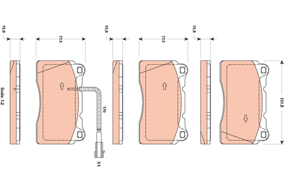 TRW GDB1871 Brake pad set, disc brake