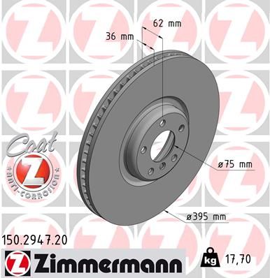 ZIMMERMANN 150.2947.20 Brake disc