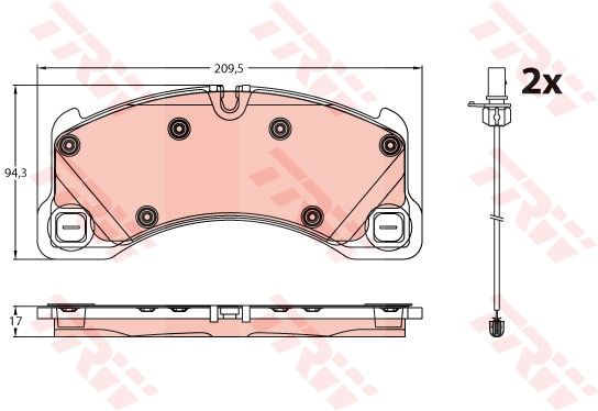 TRW GDB2243 Brake pad set, disc brake